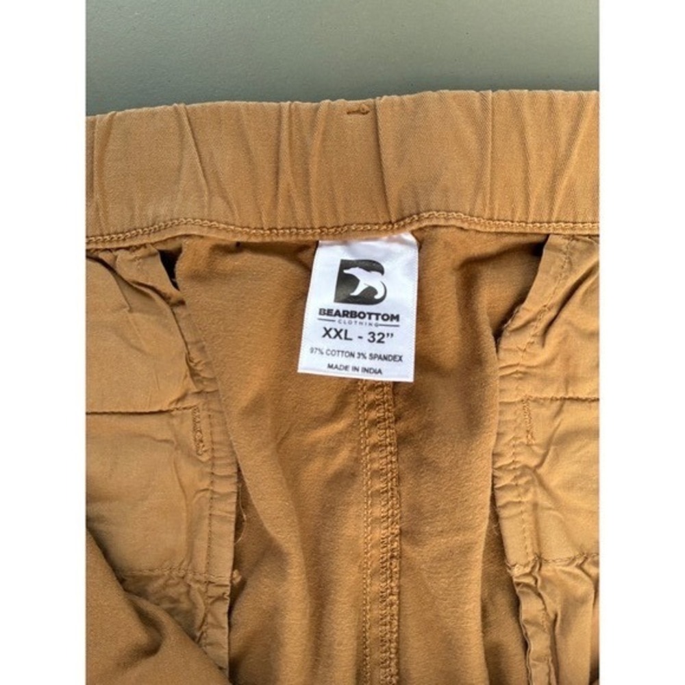 Bearbottom Mens Stretch Jogger Camel Pants XXL 32 Inseam NWT - Picture 4 of 6
